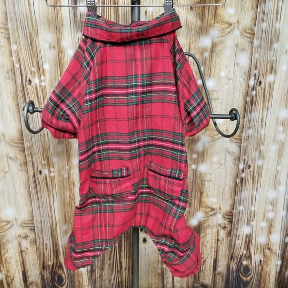 Bee & Willow Home Red Plaid Dog Large One Piece Flannel Pajama Christmas Cosplay - Picture 2 of 9